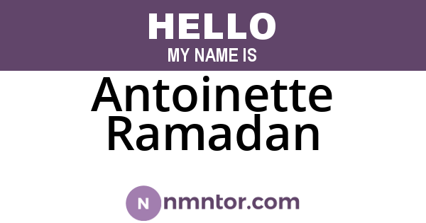 Antoinette Ramadan