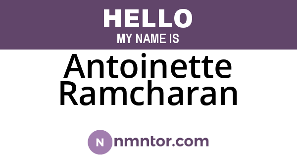 Antoinette Ramcharan