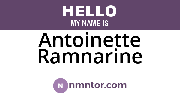 Antoinette Ramnarine