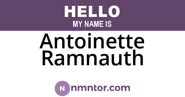 Antoinette Ramnauth