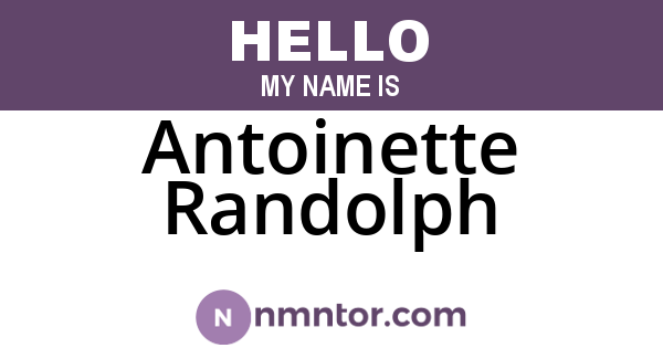Antoinette Randolph
