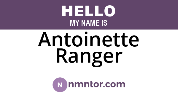 Antoinette Ranger