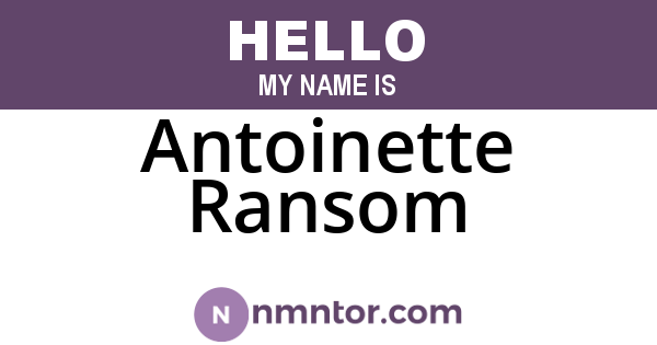 Antoinette Ransom