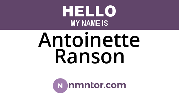 Antoinette Ranson
