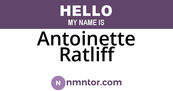 Antoinette Ratliff