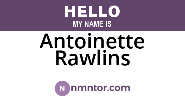 Antoinette Rawlins