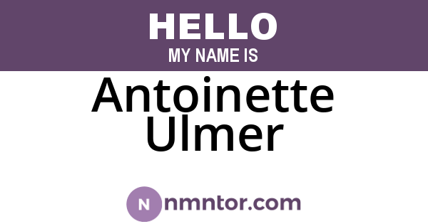 Antoinette Ulmer