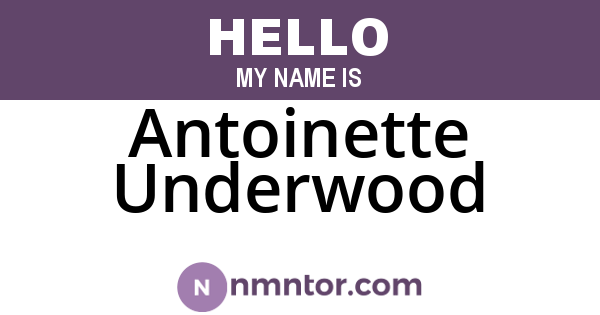 Antoinette Underwood