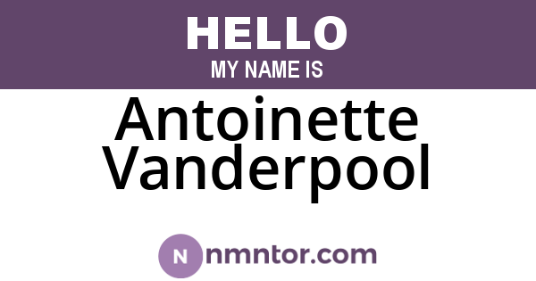Antoinette Vanderpool