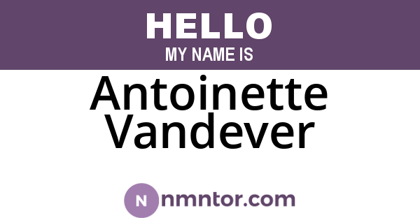Antoinette Vandever