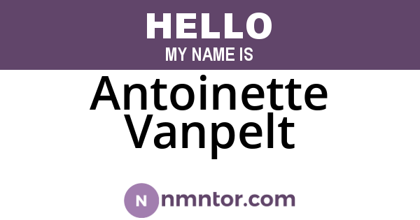 Antoinette Vanpelt