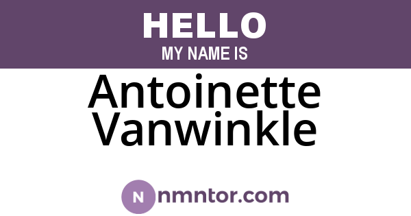 Antoinette Vanwinkle