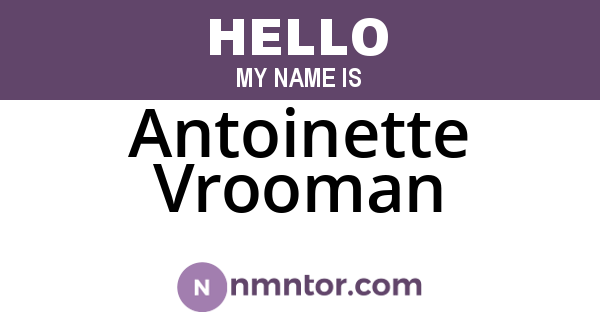 Antoinette Vrooman