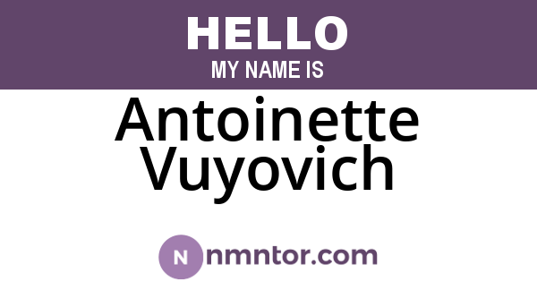 Antoinette Vuyovich