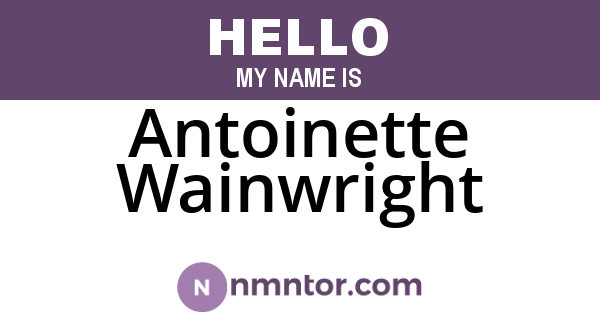 Antoinette Wainwright