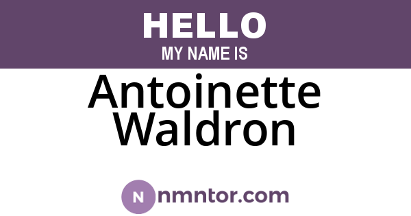 Antoinette Waldron