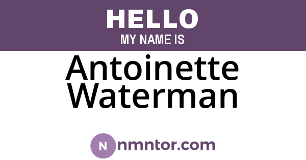 Antoinette Waterman