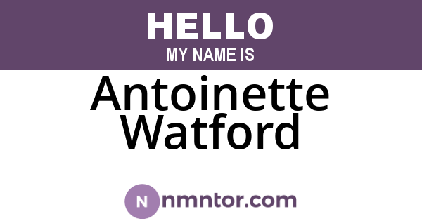 Antoinette Watford