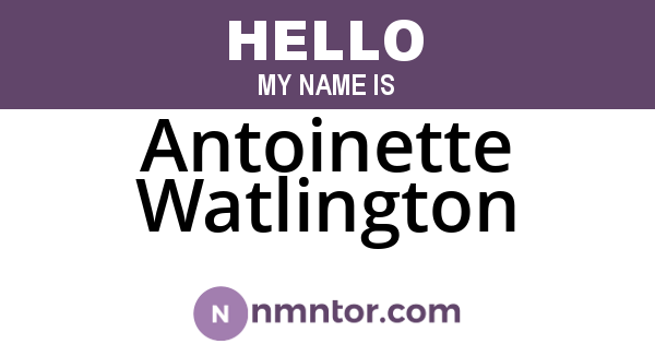 Antoinette Watlington
