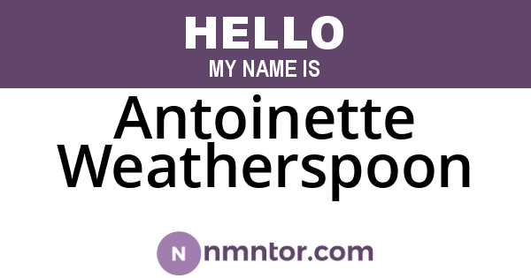 Antoinette Weatherspoon