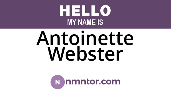 Antoinette Webster