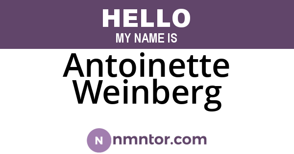 Antoinette Weinberg