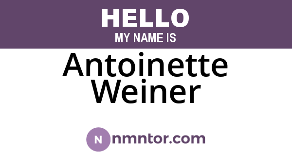 Antoinette Weiner