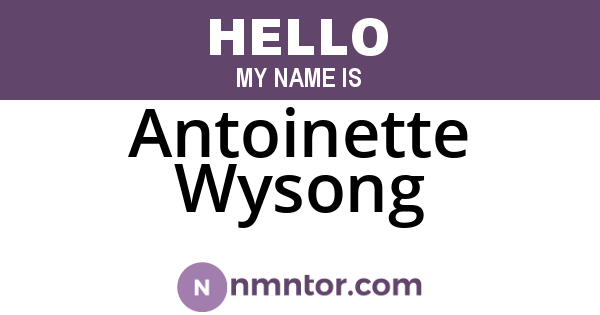Antoinette Wysong