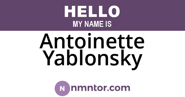 Antoinette Yablonsky