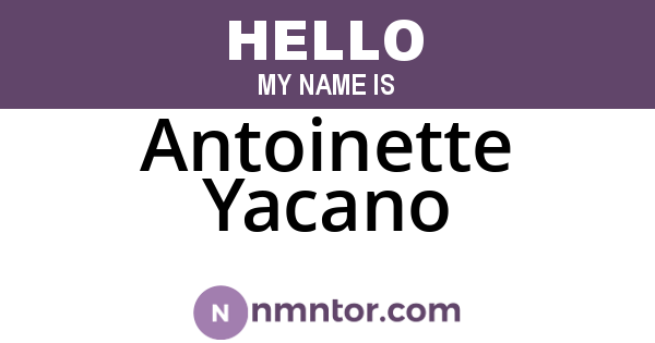 Antoinette Yacano