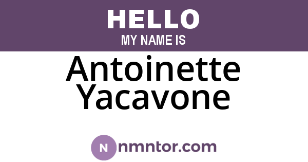 Antoinette Yacavone