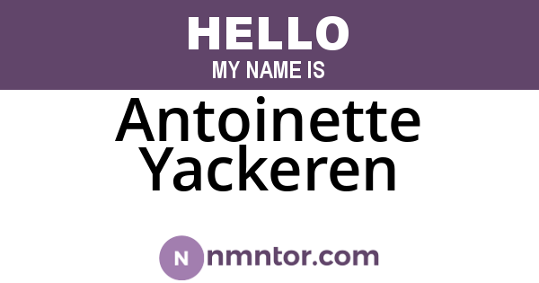 Antoinette Yackeren