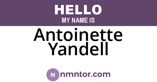 Antoinette Yandell