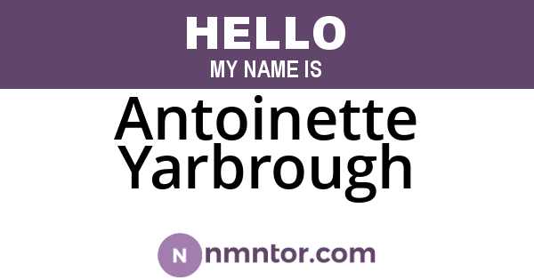 Antoinette Yarbrough