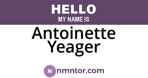 Antoinette Yeager