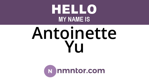 Antoinette Yu