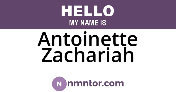 Antoinette Zachariah