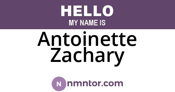 Antoinette Zachary