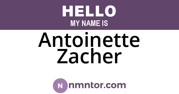 Antoinette Zacher