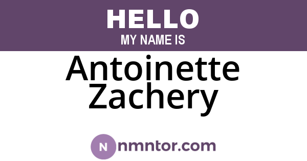 Antoinette Zachery