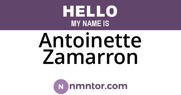 Antoinette Zamarron