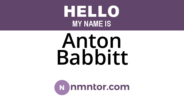 Anton Babbitt