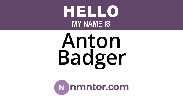 Anton Badger