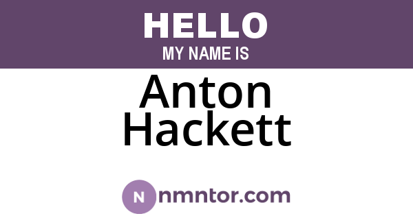 Anton Hackett