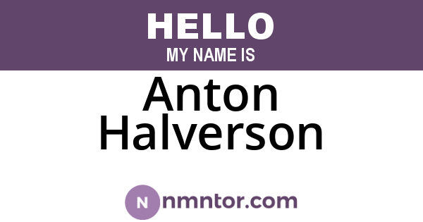 Anton Halverson