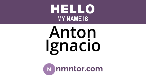 Anton Ignacio