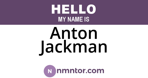 Anton Jackman