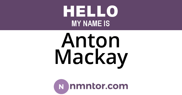 Anton Mackay