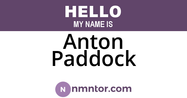 Anton Paddock