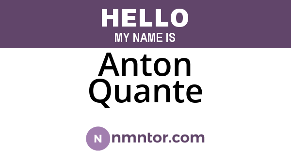 Anton Quante
